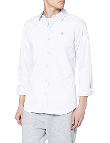 Tommy Hilfiger Original Stretch Camisa, Blanco (Classic White 100), Medium para Hombre