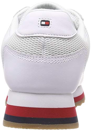 Tommy Hilfiger Tommy Corporate Retro Sneaker, Zapatillas para Mujer, Blanco (White 100), 37 EU