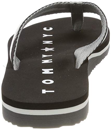 Tommy Hilfiger Tommy Loves NY Beach Sandal, Chanclas para Mujer, Negro (Black 990), 39 EU