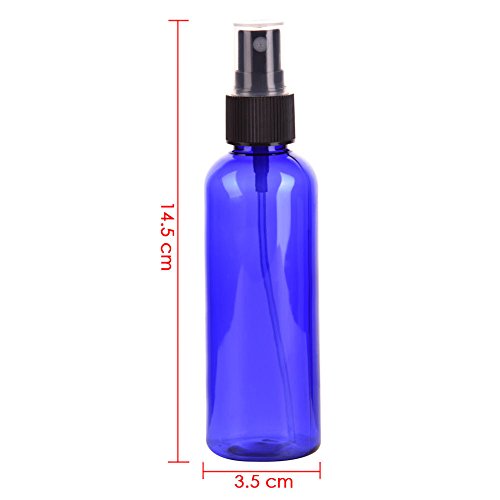 Unique WElinks - 5 Botellas de Perfume portátil de 100 ml de Vidrio con pulverizador vacío rellenable de pulverización Fina para Viaje rellenable para Aceite esstenial líquido cosmético