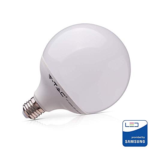 V-TAC Bombilla LED 17 W, Globo G120 Chip Samsung Pro Casquillo E27, 4000 K