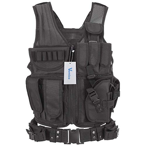 Vemico Chaleco Táctico Airsoft Multifuncional Exterior Ultra Ligero Chaleco Respirable Entrenamiento Combate Misión Especial Operaciones Campo y Ventiladores Militares