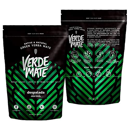 Verde Mate Green Despalada 500g, Yerba Mate Sin Palo, Yerba Mate Clásica de Brasil, ,Con Cafeína Natural, Sin Gluten, Sin humo