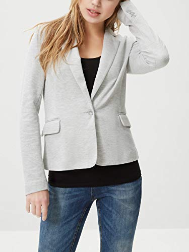 VERO MODA VMJULIA LS BLAZER DNM NOOS, Chaqueta de traje Mujer, Gris (Light Grey Melange), 34