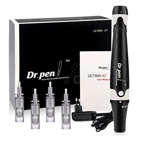 【Versión mejorada】 DermaPen, Dr.Pen Ultima A7 Microneedling eléctrico 0-2.5mm Ajuste para arrugas Estiramiento, antienvejecimiento, marcas, cicatriz y pérdida de cabello