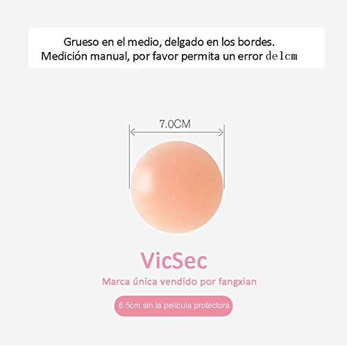 VicSec Pack de 3 Pares Pezoneras Reutilizables, Tapa de Pezones Silicona con Forma de Redonda Elegible Adhesiva Cubierta de Tetas Invisible