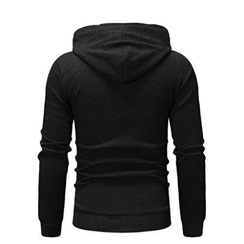 VPASS Sudaderas con Capucha, Sudadera para Hombre de Manga Larga otoño Invierno Casual Abrigo Camisas Blusa Top chándales Color sólido Hombres Manga Larga Chaqueta Abrigo