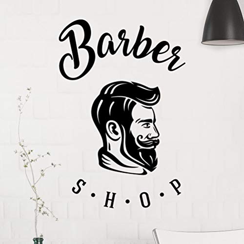 Wall4stickers Barbería Caballeros Salón Vinilo Signo Peluquería Cabello Ventana Letras Etiqueta