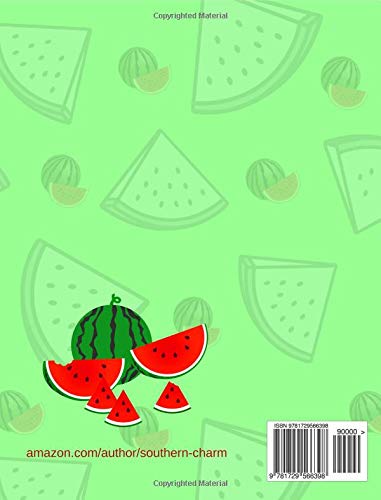 Watermelon: Composition Notebook.  Page size is 7.5" x 9.75".  Wide Ruled | 140 Pages | 70 Sheets.
