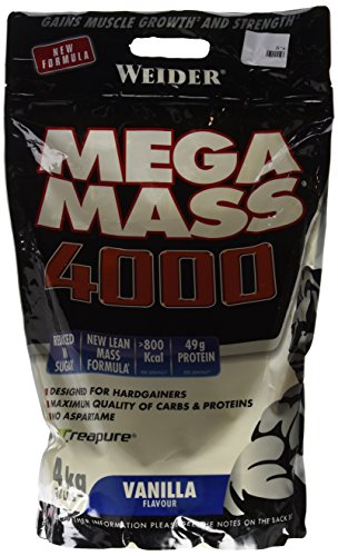 Weider Mega Mass 4000, Gainer, Sabor Vainilla - 4000 gr