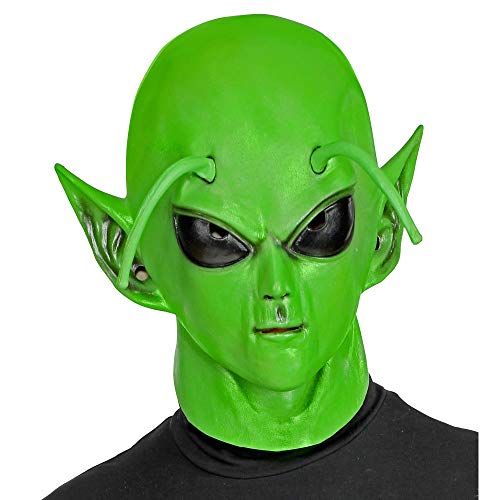 WIDMANN 01024 Alien - Máscara de cabeza completa, unisex, color verde, talla única