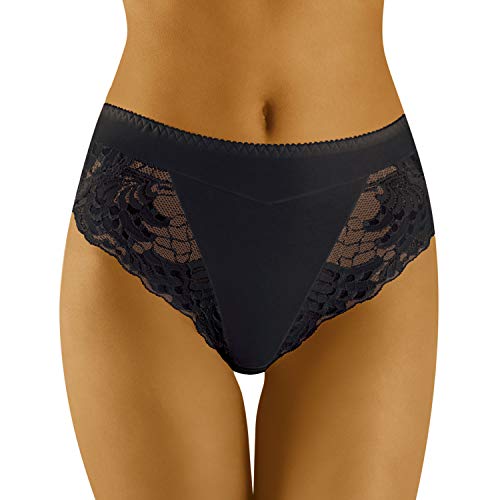 Wolbar Braguita con Encaje para Mujeres WB408, Negro,XL