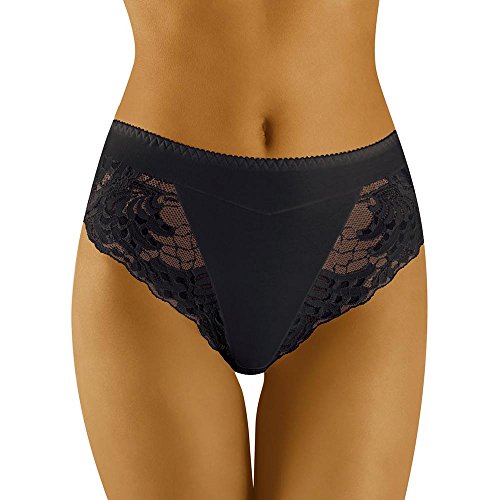 Wolbar Braguita con Encaje para Mujeres WB408, Negro,XL