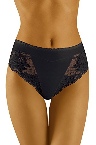 Wolbar Braguita con Encaje para Mujeres WB408, Negro,XL