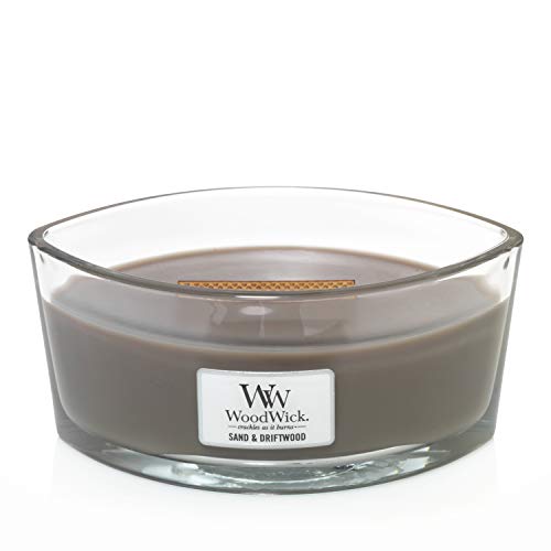 WoodWick vela aromática en forma de elipse, arena y madera traída hasta la orilla por el mar