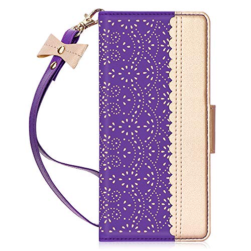 WWW - Funda para Samsung Galaxy Note 20, diseño romántico de flores talladas de piel, con espejo interior y función atril para Samsung Galaxy Note 20 de 17 cm 2020, color morado