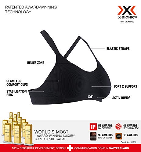 X-Bionic Energizer 4.0 Sina Sports Bra Sujetador Deportivo Ajustable Mujer, Opal Black, S