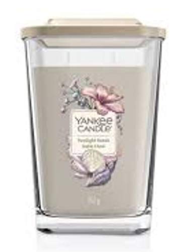 Yankee Candle - Colección Elevation con Tapa de Plataforma, Vela Pequeña Cuadrada de 3 Mechas, Naranjal