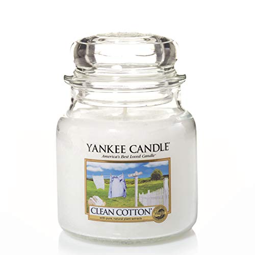 Yankee Candle vela en tarro mediano, Algodón blanco