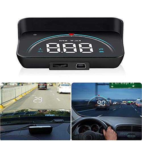 Yhjkvl HUD Head Up Display Coche Universal Car Styling Display HUD Exceso de Velocidad Advertencia Parabrisas proyector de Alarma Sistema de 90x53x26mm Accesorios de Automóviles