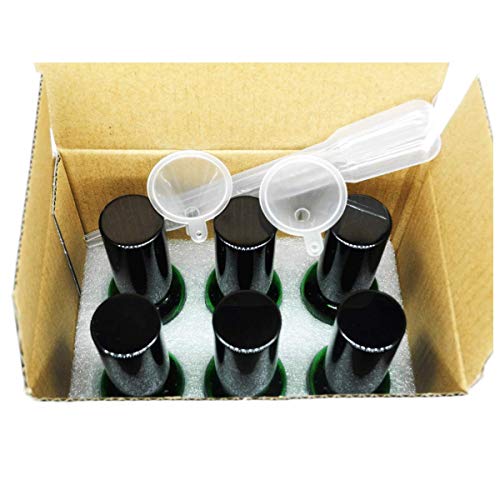 Yizhao Verde Pulverizador Cristal 30ml, Glass Spray Bottles con [Atomizador],para Aceites Esenciales, Mezclas de Aromaterapia, Perfumes, Masajes, Líquidos Químicos, Farmacéutico– 6Pcs