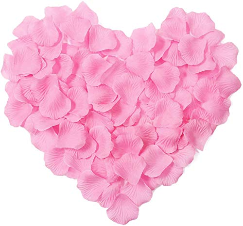 Yongbest Pétalos de Rosa Artificiales, 2000 Piezas Pétalos de Flores de Seda Petalos de Rosa Naturales Artificiales Florales para el día de San Valentín Decoraciones de Mesa de Bodas