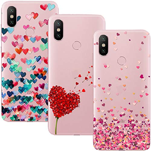 Young & Ming Xiaomi Mi A2 Funda, [3 Pack] Xiaomi Mi 6X Funda Carcasa Transparente Slilicona Suave TPU Gel Enjaca, Color 1