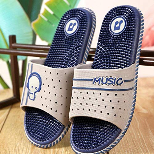 ypyrhh Sandalia Cómoda Clásica,Masaje casa Interior Sandalias y Zapatillas,Zapatillas Antideslizantes de Suela Blanda-Blue_36,Tongs Noires pour Femmes