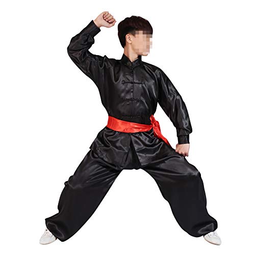 Yudesun Artes Marciales Ropa Unisex Adulto Niño Conjuntos - Tradición China Tai Chi Wushu Ropa Niños Niñas Rendimiento Traje Kung Fu Uniforme Negro 175cm