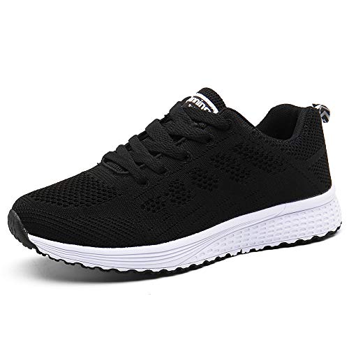 Zapatillas de Deportivos de Running para Mujer Gimnasia Ligero Sneakers Negro 37