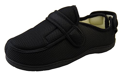 Zapatillas ortopédicas Footwear Studio con velcro ajustable para hombres, color Negro, talla 41/42 EU