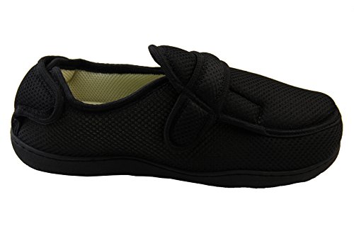 Zapatillas ortopédicas Footwear Studio con velcro ajustable para hombres, color Negro, talla 41/42 EU