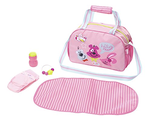 Zapf Baby Born Changing Bag Bolsa de pañales para muñecas - Accesorios para muñecas (Bolsa de pañales para muñecas, 3 año(s), Azul, Rosa, 43 cm, Chica, 43 cm)