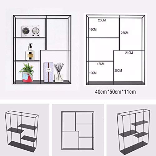 Zidao Estante de la Pared, balcón de Hierro Forjado para la decoración del Dormitorio Estante Flor Simple suspensión de la Pared salón de TV Pared estantería de estantes metálicos,A