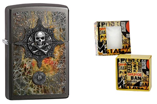 Zippo 15506 Mechero de Anne Stokes Premium de regalo Set, edición especial, con diseño de escudo colour image de calavera, de la colección 2015 varios/2016, número de artículo - 60.001.418.4, Colour gris Dusk