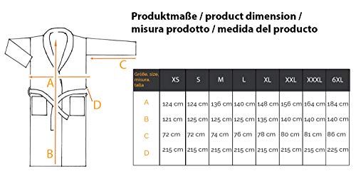 ZOLLNER Albornoz de Ducha para Hombre y Mujer, Talla 6XL, Otras Tallas, algodón