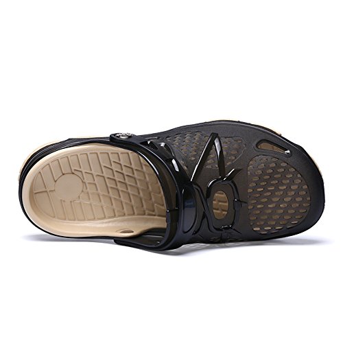 Zuecos Hombre Playa Piscina Sanitarios Enfermera Goma Verano Zapatillas de Trabajo Sandalias Negro Azul Amarillo 40-45 Negro 43