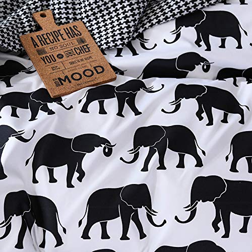 zzkds Juego de Cama cálido, edredón de Elefante con Funda de Almohada, Muchos Elefantes, Super Suave, Tres o Cuatro Juegos de Grupo de Elefantes JP-Double