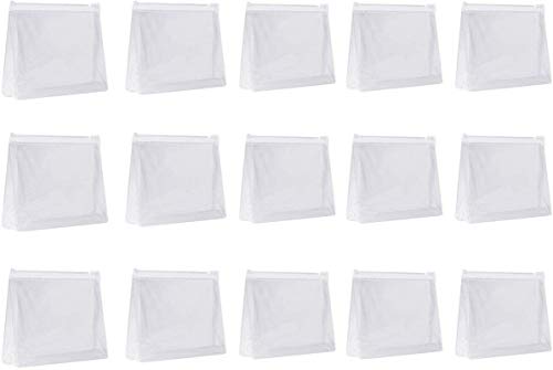 15 bolsas de plástico transparente de PVC pequeño organizador de cosméticos con cierre de cremallera para vacaciones, viajes, baño y organización bolsa de maquillaje impermeable