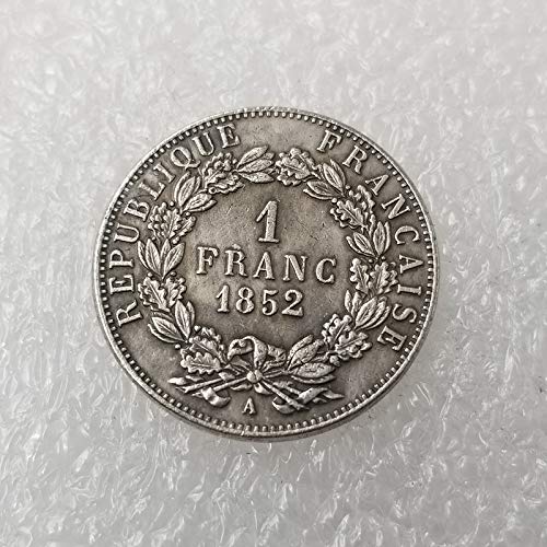 1852,Francia,un Franco,Moneda de Colección,Moneda Conmemorativa,Napoleón Iii,Gabinete de Exhibición,2 Piezas Moneda de Decisión/Plata / 2 Piezas