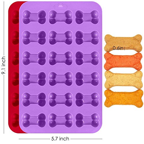 3 Moldes de Silicona Bandejas de Hielo con la pata del Perro de Perrito y la Forma del Hueso Reutilizable para Hornear Bicarbonato de Caramelo de Chocolate Rosa Rojo Púrpura