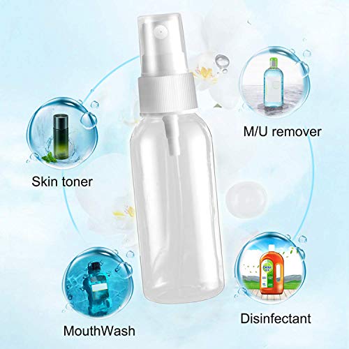 6 PCS *50ml Botes Viaje Transparente Plástico Botella Vacía de Spray, Bote Spray Pulverizador para Vacaciones, Viajes de Negocios, Maquillaje, Limpieza, 6 Piezas (50ML)