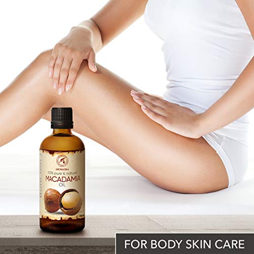 Aceite de Macadamia 100ml - Macadamia Integrifolia - Suráfrica - 100% Puro y Natural - Botella de Vidrio - Cuidado Intensivo para el Rostro - Cuerpo - Cabello - Piel - Masaje - Cosmético