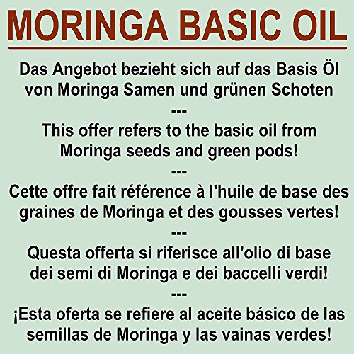 Aceite de Moringa Basic 100ml de MoriVeda, prensado de Oleifera Seeds and Pods, adecuado para el cuidado de la piel, cuidado del cabello, cuidado de heridas, antienvejecimiento