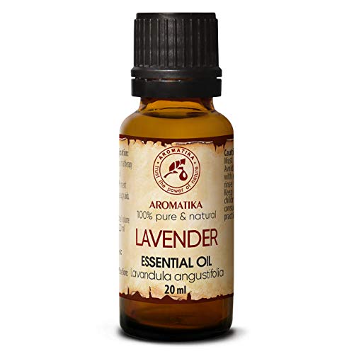 Aceite Esencial Lavanda 20ml - Lavandula Angustifolia - Bulgaria - 100% Puro - Sin Diluir - usos para Aliviar el Estrés - Calmar - Dormir Bien - Mejor para Relax - Masaje - Difusor & Lámparas de Aroma