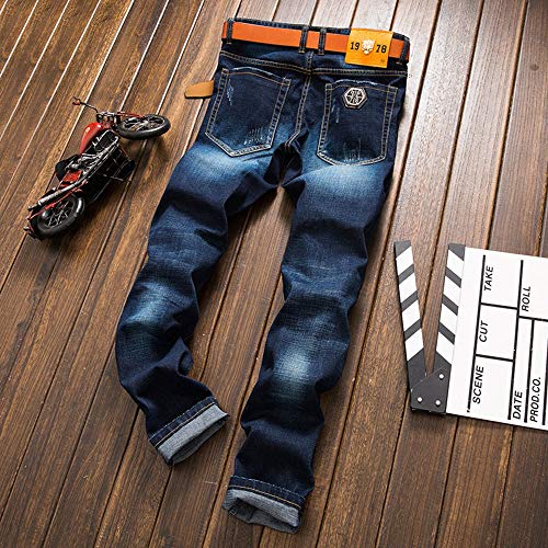 Agujeros Rasgados De Los Hombres De Biker Cher Jeans Los Hombres Street Joven Dance Jeans Pantalones para Hombre Hip Hop Ripped Hole Jeans Pantalones Pantalones Largos Ocasionales De Los