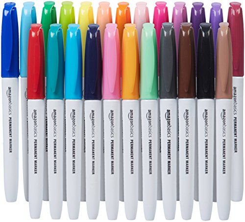 AmazonBasics - Rotuladores permanentes, Varios colores, paquete de 24