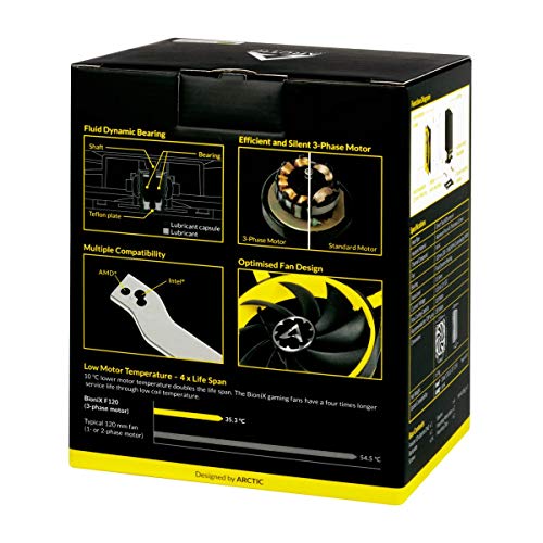 ARCTIC Freezer 33 eSports ONE - Ventilador para Caja de Ordenador I con Ventilador Bionix de 120 mm I 200 a 1800 RPM I Muy silencioso - Amarillo