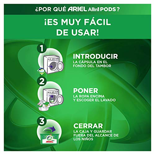 Ariel Allin1 Pods Color - Detergente en cápsulas para la lavadora, óptimo para mantener el color y brillo de tus prendas, 108 Lavados