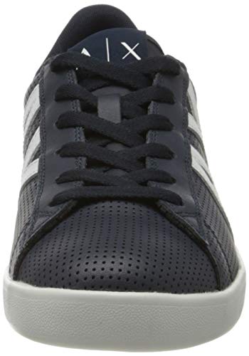 Armani Exchange AX Logo Box Sole Sneakers, Zapatillas para Hombre, Azul (Navy+Opt White A138), 42 EU